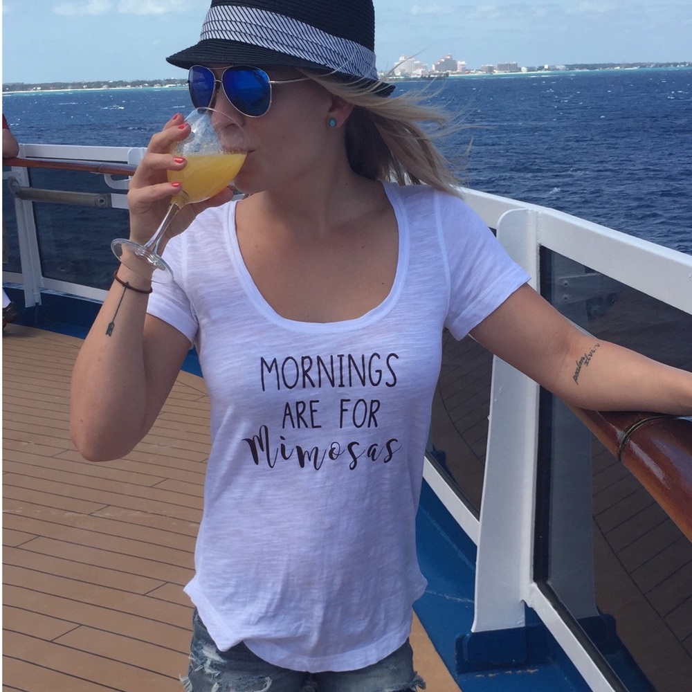Mornings are for mimosas t-shirt
